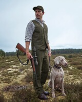 Gilet cuir court olive , Parforce Tradition