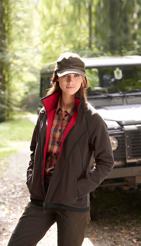Veste polaire dame Kanu brune/rouge, Härkila