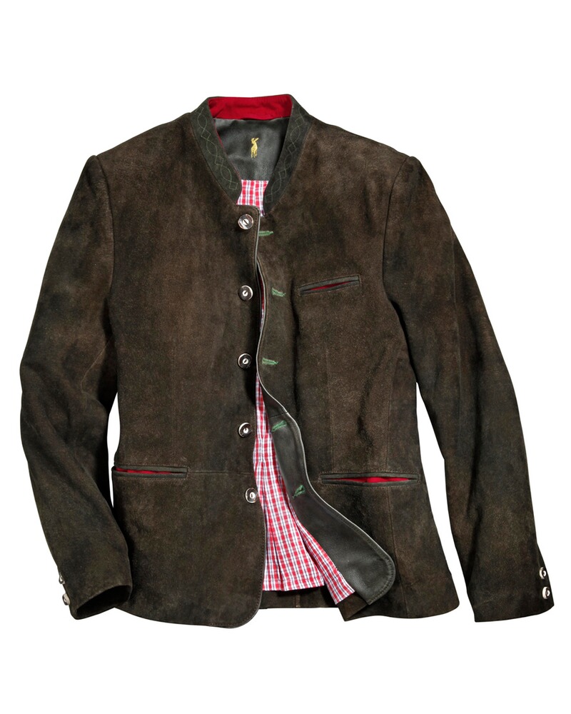 Veste janker en cuir brun antik , Almsach