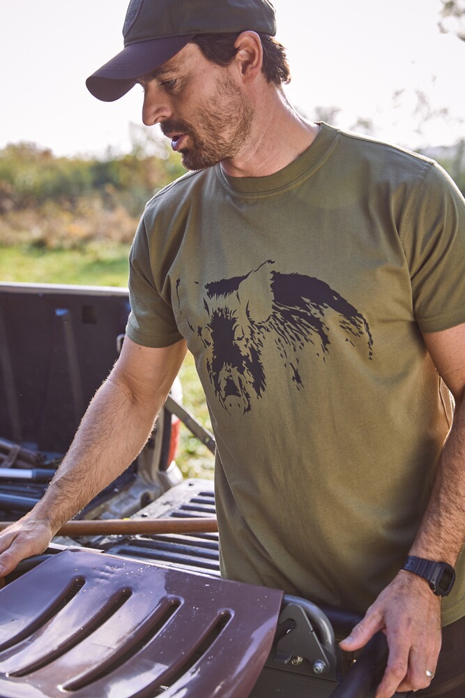 T-shirt sanglier imprimé, Parforce Essential