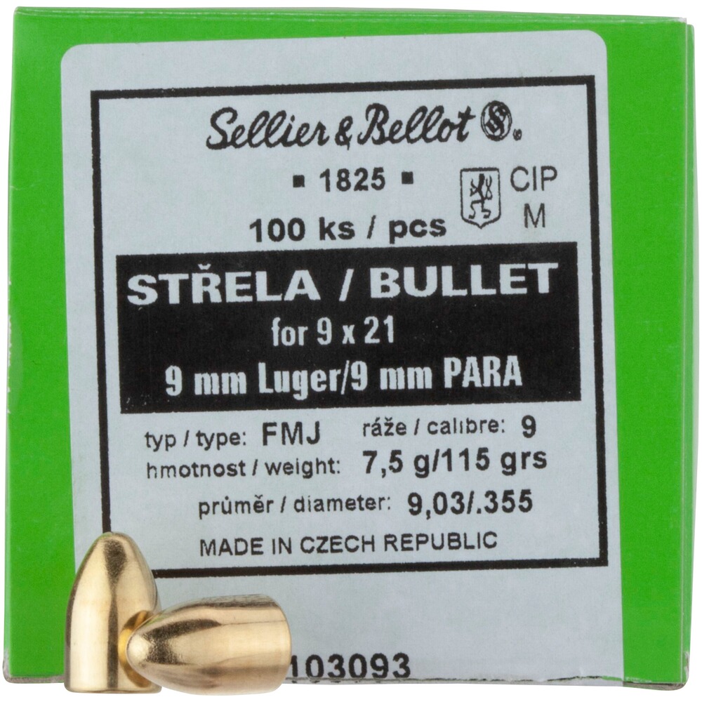 .355 (9mm) 7,5g/115grs. FMJ Round Nose