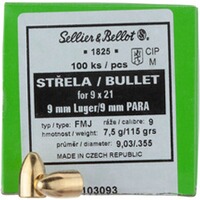 .355 (9mm) 7,5g/115grs. FMJ Round Nose, Sellier & Bellot