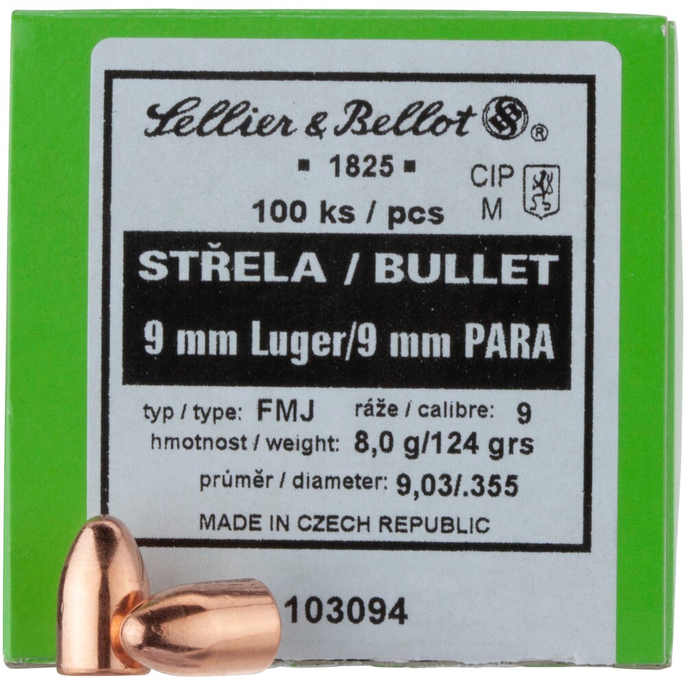 .355 (9mm) 8,0g/124grs. FMJ Round Nose