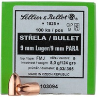 .355 (9mm) 8,0g/124grs. FMJ Round Nose, Sellier & Bellot