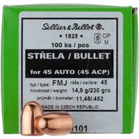 .452 (.45) 14,9g/230grs. FMJ Round Nose, Sellier & Bellot