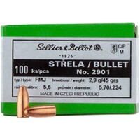 .224 (5,6mm) 2,9g/45grs. FMJ, Sellier & Bellot