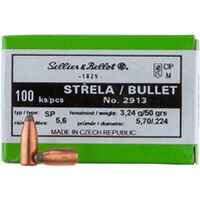.224 (5,6mm) 3,2g/50grs. Demi-blindé, Sellier & Bellot