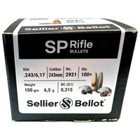 .243 (6mm) 6,5g/100grs. demi-blindée, Sellier & Bellot