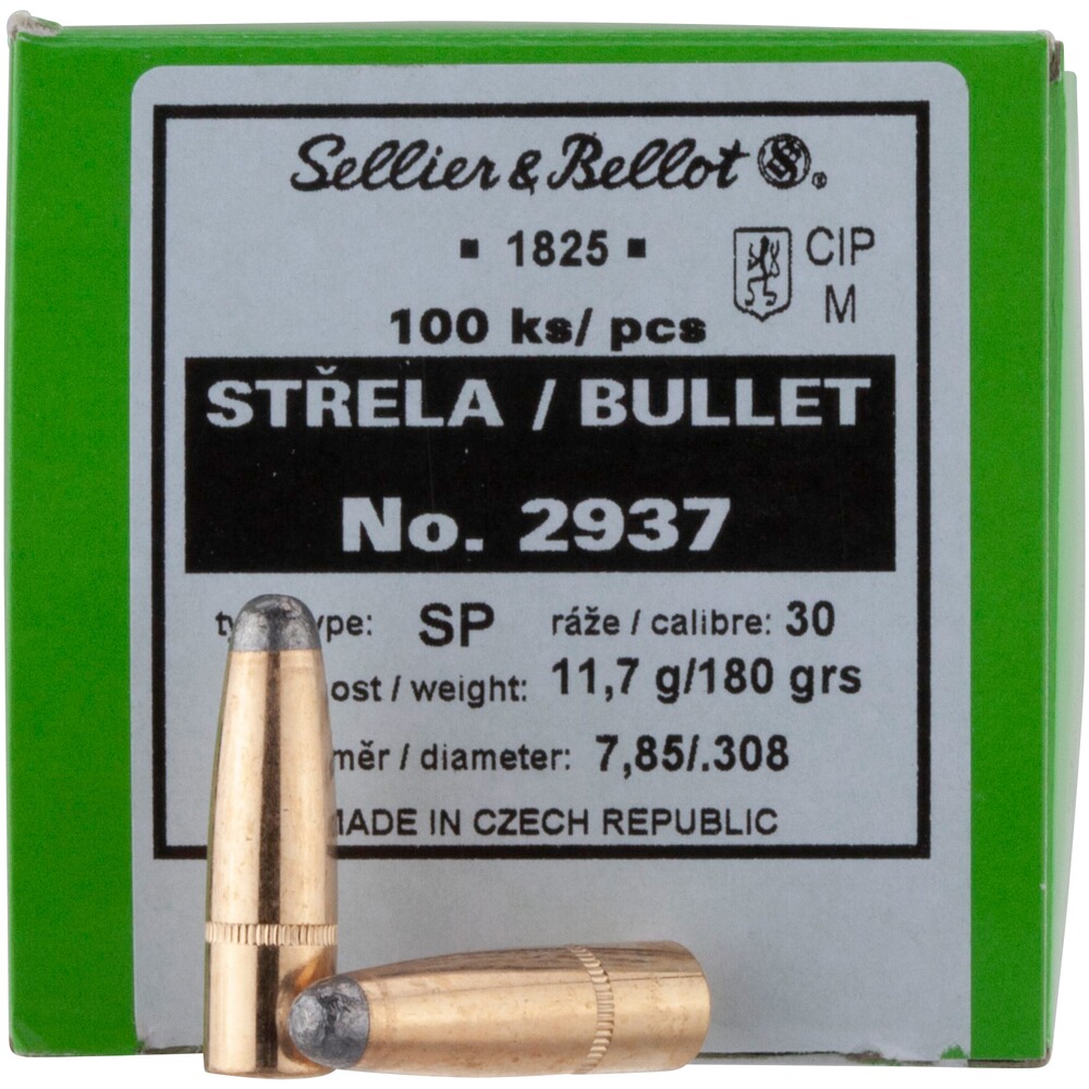 .308 (7,62mm) 11,7g/180grs. Demi-blindé RN