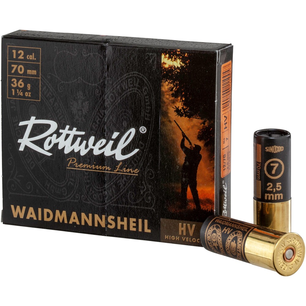 Cartouches 12/70, Waidmannsheil Plastique (36gr-2,5mm)