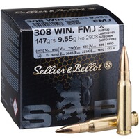 .308 Win., Blindée (9,5gr), Sellier & Bellot