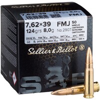 7,62x39, Blindée (7,98gr), Sellier & Bellot