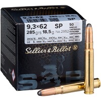 9,3x62 SP 18,5g/285grs., Sellier & Bellot