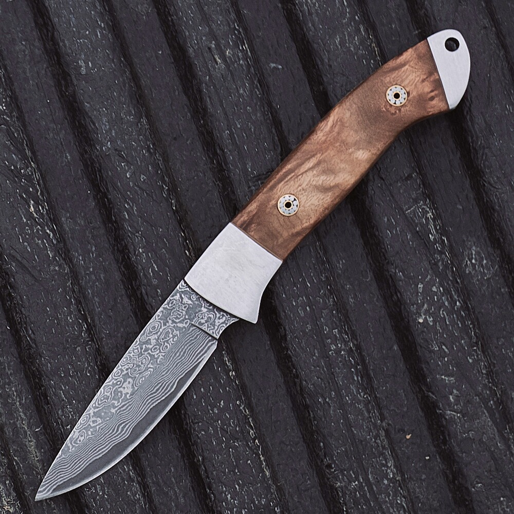 Couteau Damas avec manche en bois de ronce, Parforce