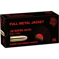 .38 Super Auto blindée à tête ronde 124grs., Geco