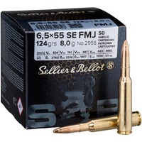 6,5x55 SE FMJ 8,0g/124grs., Sellier & Bellot