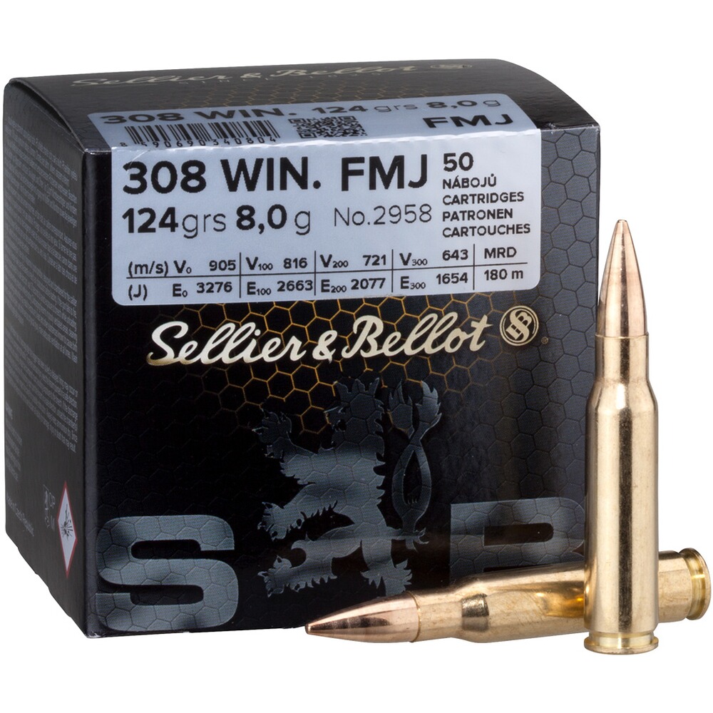 .308 Win. FMJ 8,0g/124grs., Sellier & Bellot