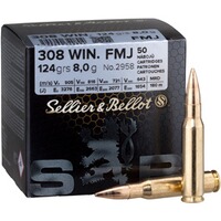 .308 Win. FMJ 8,0g/124grs., Sellier & Bellot