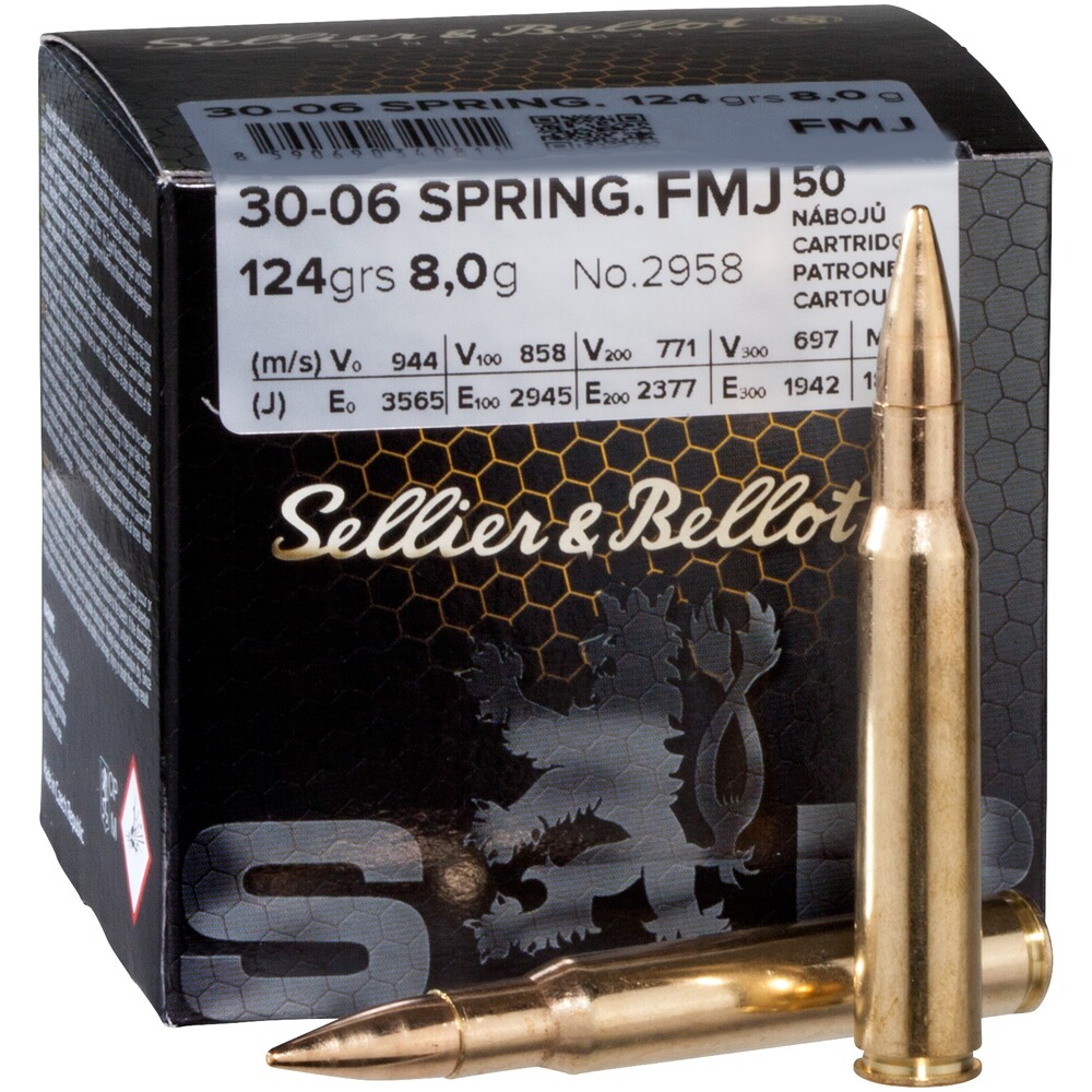 .30-06 Spr. FMJ 8,0g/124grs., Sellier & Bellot