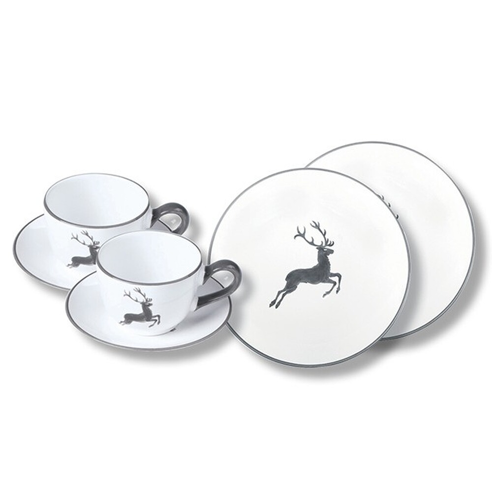 Set petit déjeuner avec motif de cerf, Gmundner Keramik