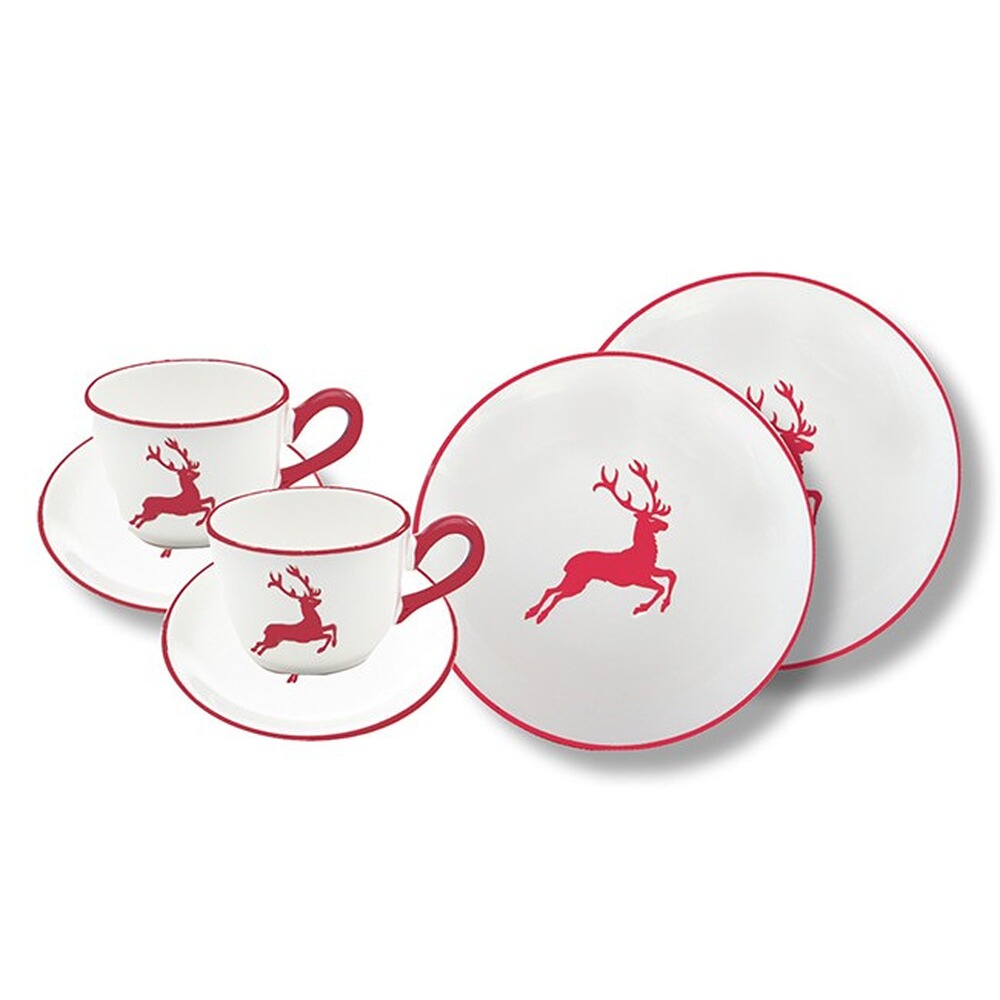 Set petit déjeuner avec motif de cerf, Gmundner Keramik
