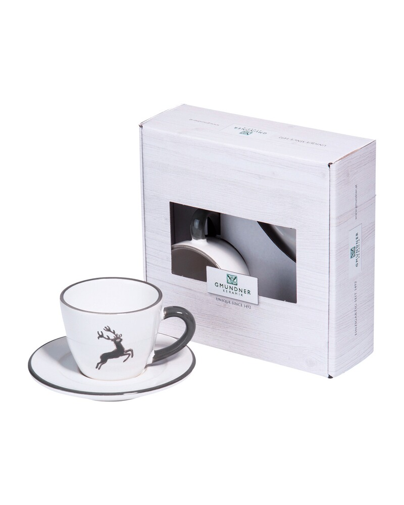 Set petit déjeuner avec motif de cerf, Gmundner Keramik