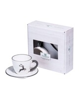 Set petit déjeuner avec motif de cerf, Gmundner Keramik