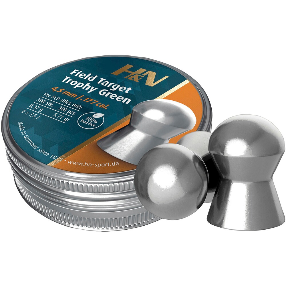 Plombs 4,50mm Field Target Trophy green sans plomb, Haendler & Natermann
