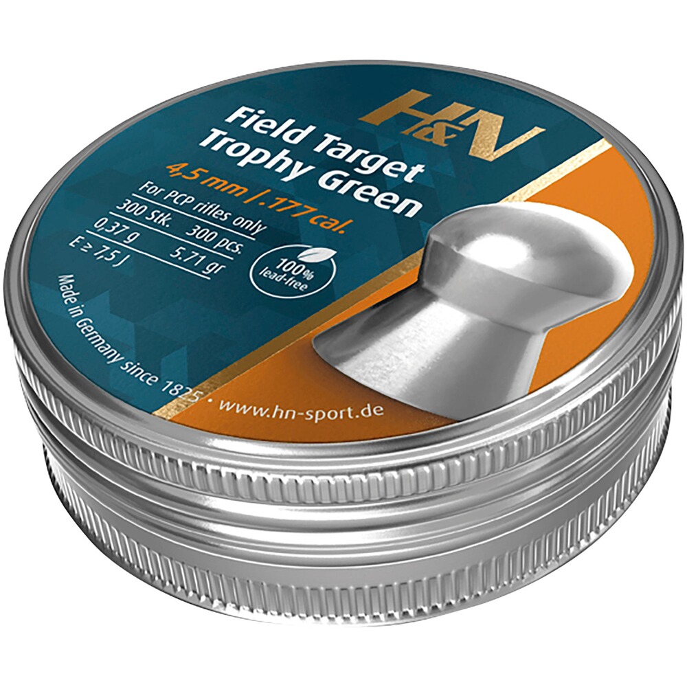 Plombs 4,50mm Field Target Trophy green sans plomb