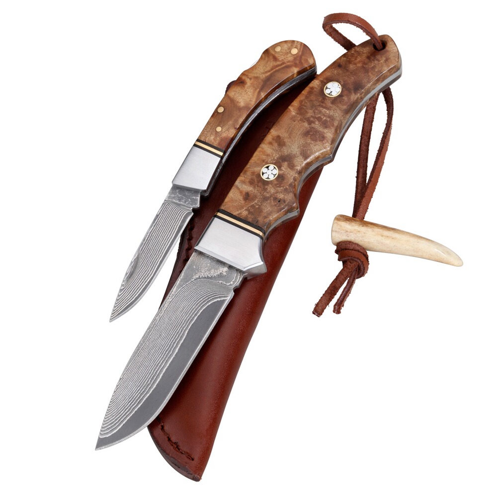 Pack de couteaux damas bois de ronce