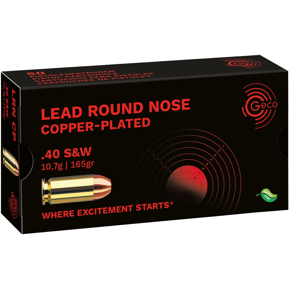 Cartouche .40 S&W plomb RN cuivré SX 10,7g/165grs.