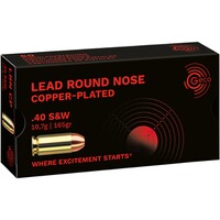 Cartouche .40 S&W plomb RN cuivré SX 10,7g/165grs., Geco