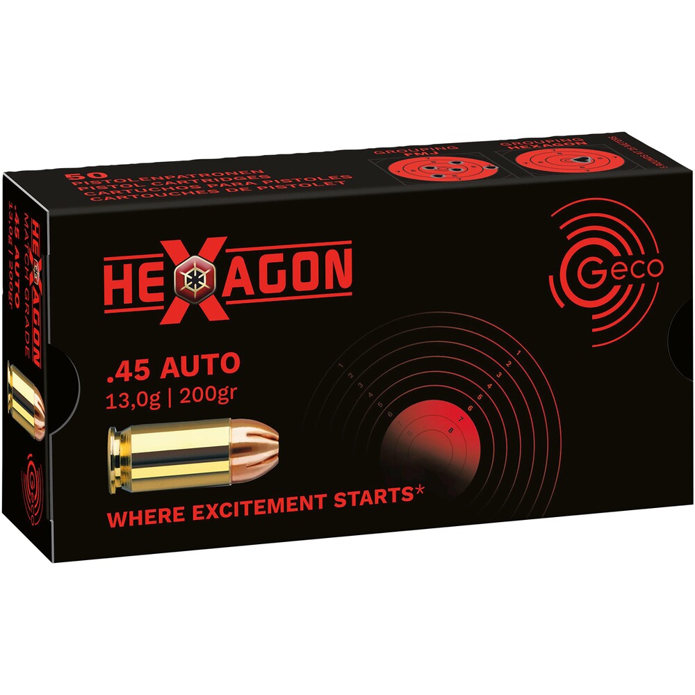 .45 ACP Hexagon SX 13g/200grs.