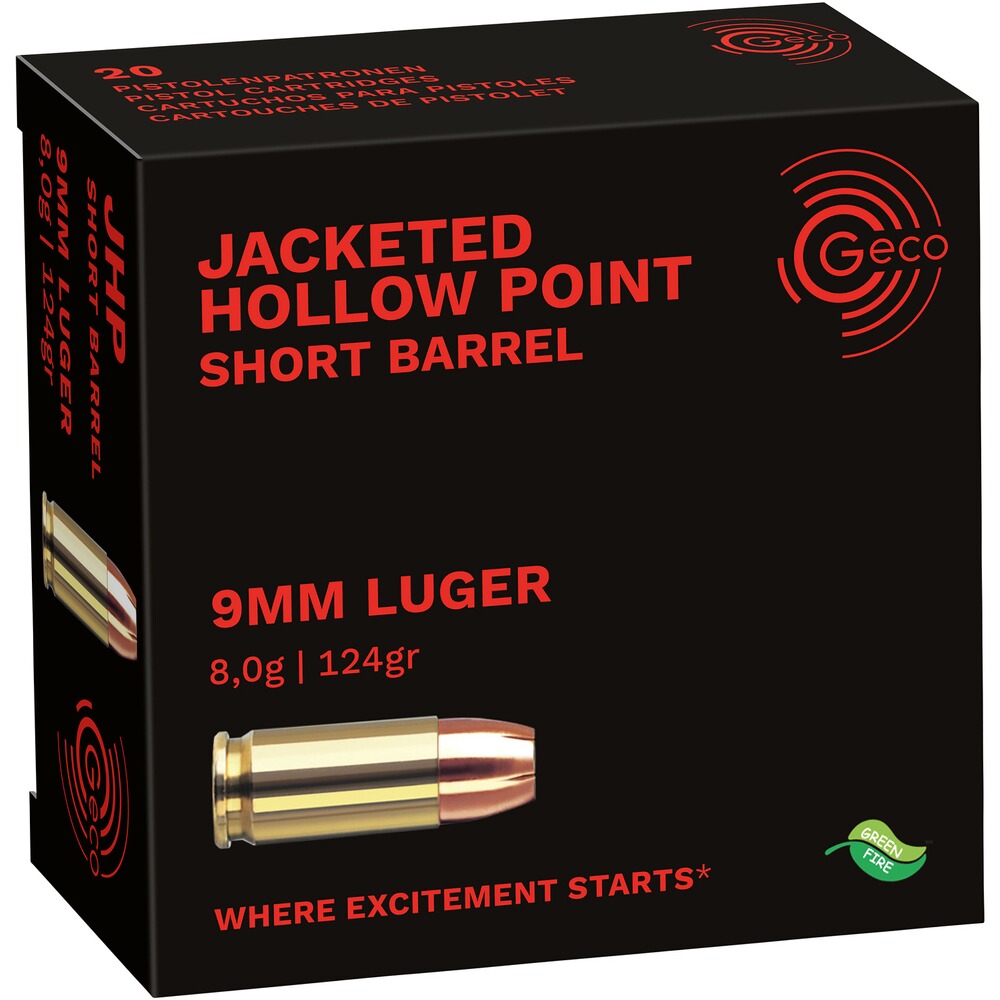 .9mm Luger HP 124grs.