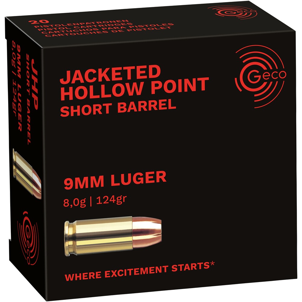 .9mm Luger HP 124grs.