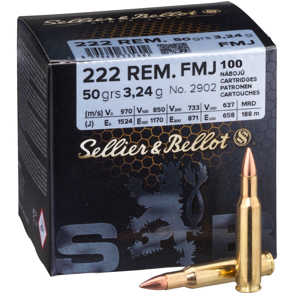 .222 Rem. FMJ 3,2g/50grs., Sellier & Bellot