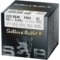 .222 Rem. FMJ 3,2g/50grs., Sellier & Bellot