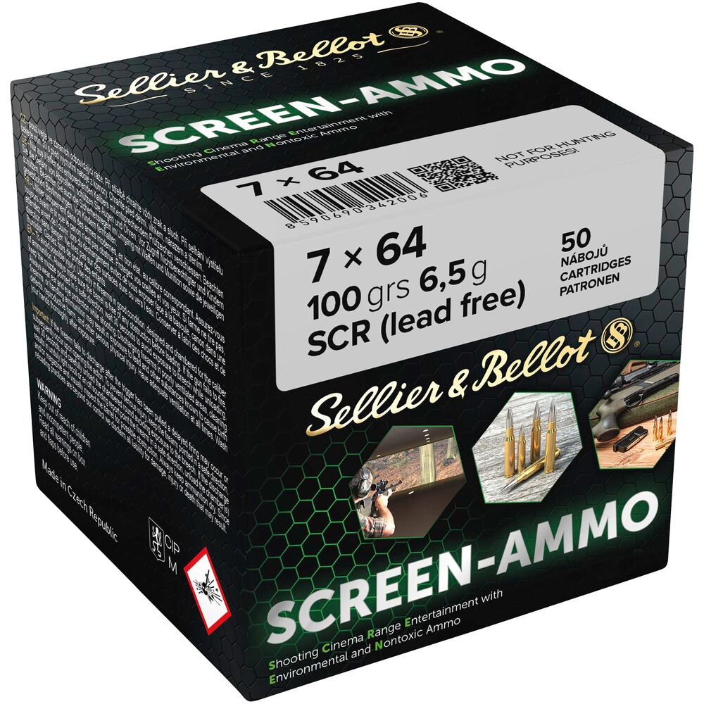 Cartouches ciné tir Screen-Ammo 7x64 FMJ zinc 100 grs.