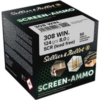 Cartouches ciné tir Screen-Ammo .308 Win. FMJ zinc 124 grs. , Sellier & Bellot