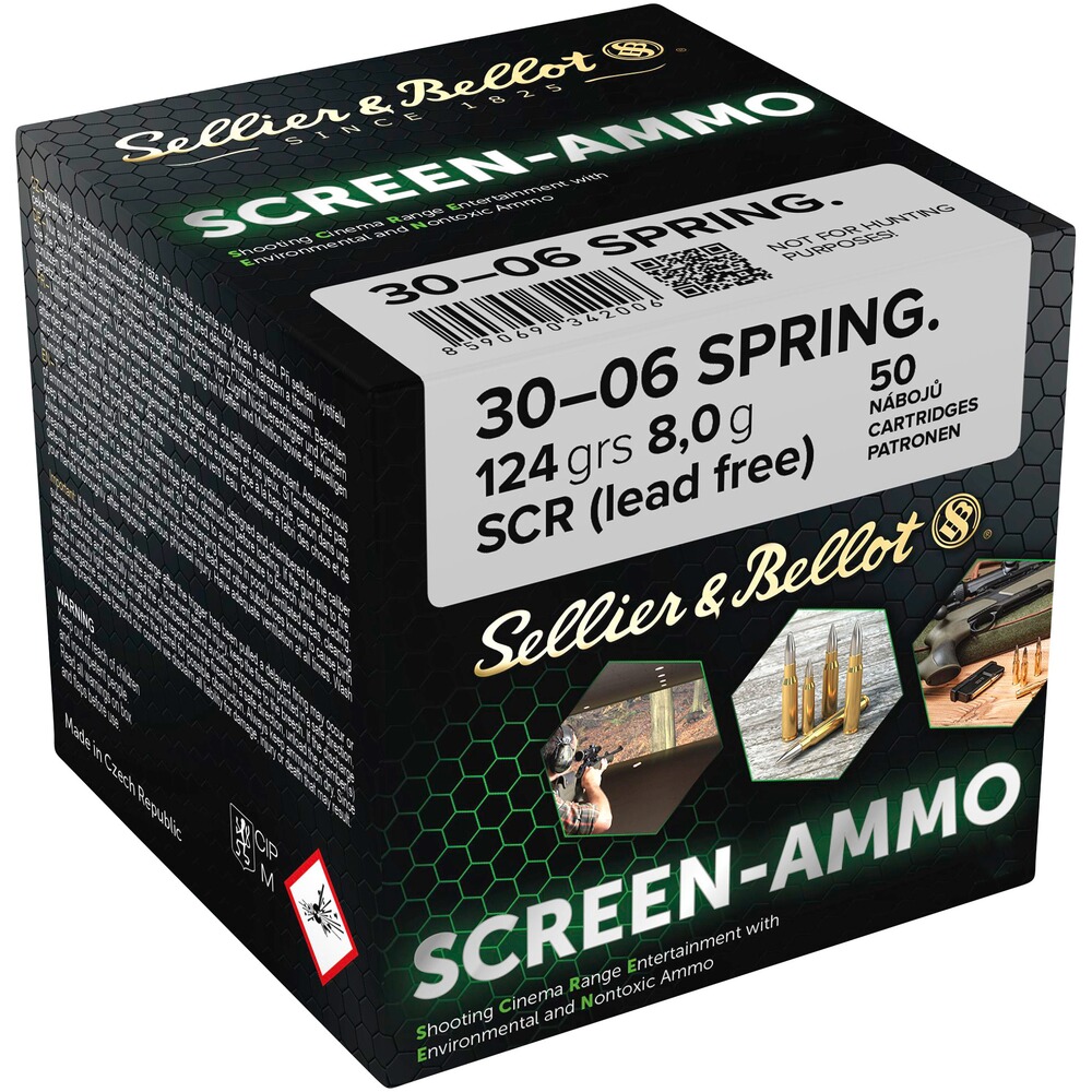Cartouches ciné tir Screen-Ammo .30-06 Spr. FMJ zinc 124 grs.