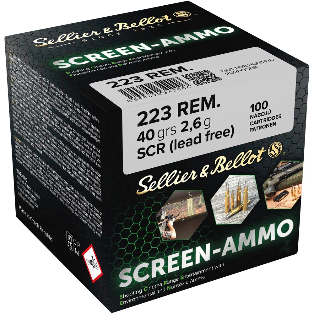 Cartouches ciné tir Screen-Ammo .223 Rem. SCR Zink 40grs.