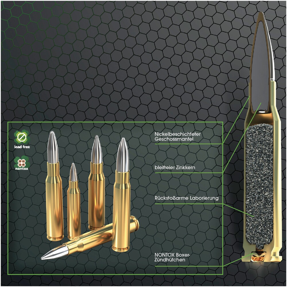 Cartouches ciné tir Screen-Ammo .300 Win. Mag. SCR zinc 124 grs., Sellier & Bellot