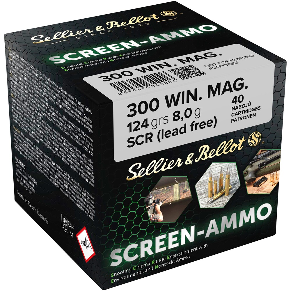 Cartouches ciné tir Screen-Ammo .300 Win. Mag. SCR zinc 124 grs.