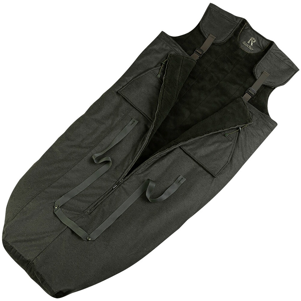 Sac d'affût en loden avec doublure en fausse fourrure