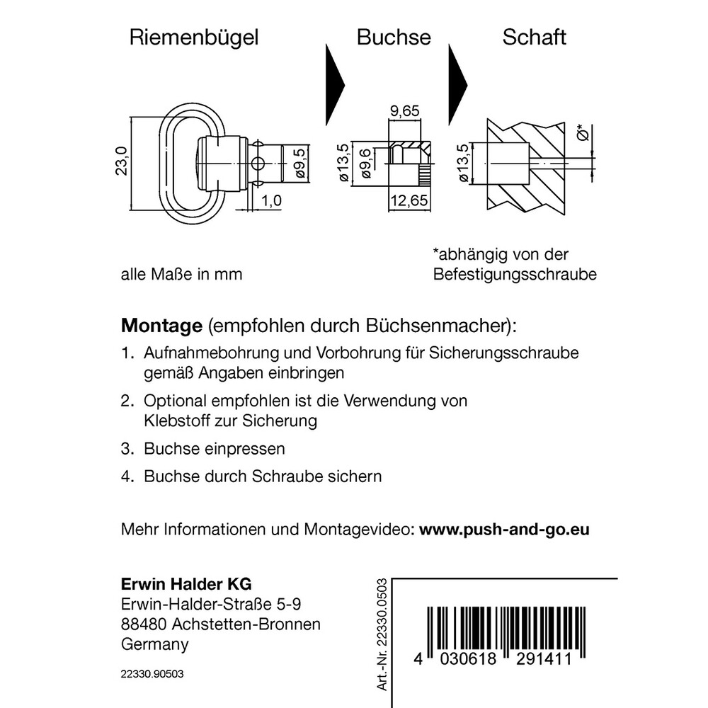 Anneau grenadière "Push & Go", Halder