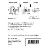 Riemenbügel und Buchse SLIM "Push & Go", Halder
