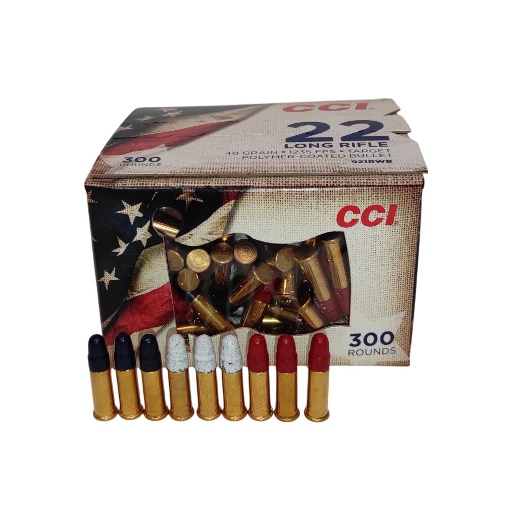 Cartouches 22LR 40grs Patriot Bleu Blanc Rouge, CCI
