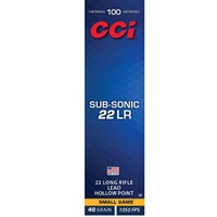22LR 40grs Subsonic plomb HP boîte de 100, CCI