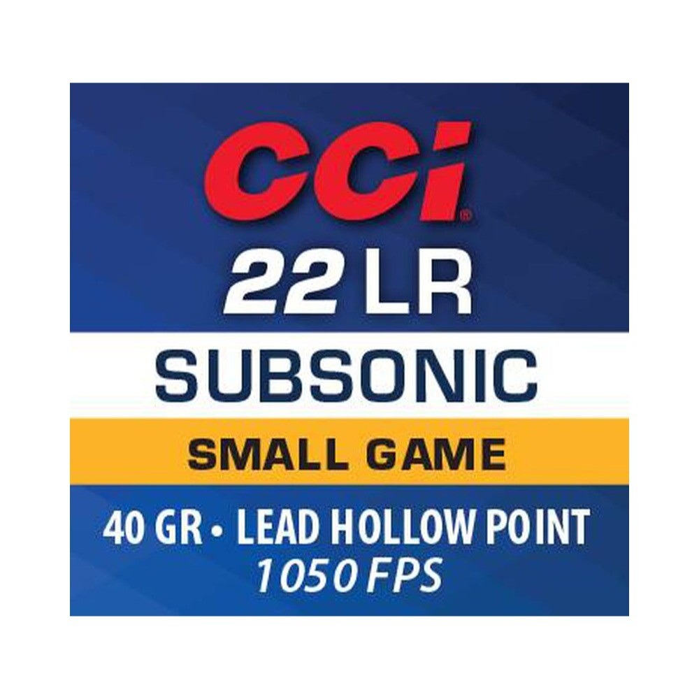 22LR 40grs Subsonic plomb HP boîte de 100, CCI