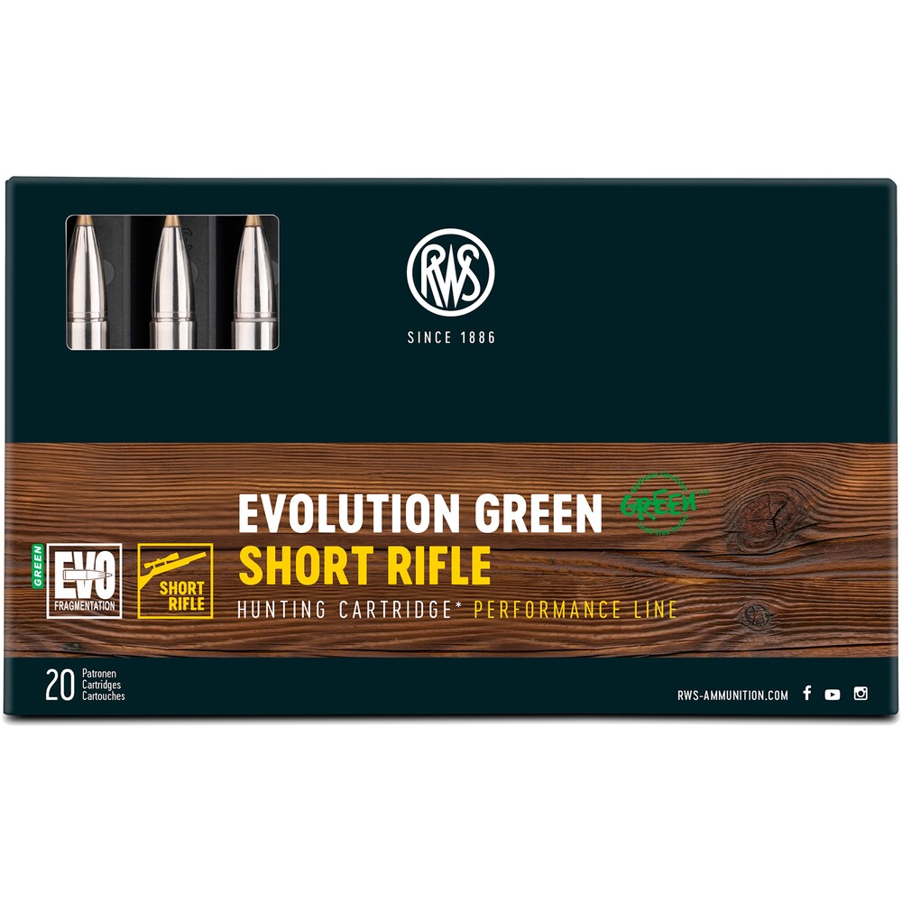 Cartouches .30-06 Spr. Short Rifle Evo Green 9,0g/139grs.